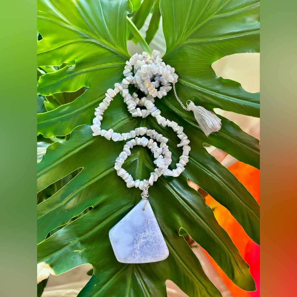 Blue Lace Agate necklace